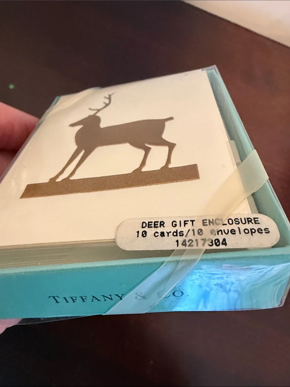 Vintage collectible Tiffany & Co. Blue Box with Gold Deer Notecards